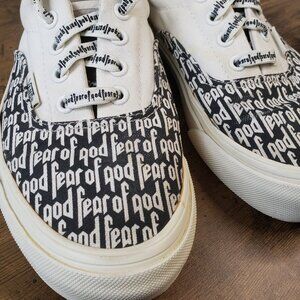 Vans x Fear of God Era 95 DX  White + Black FOG lace up sneakers